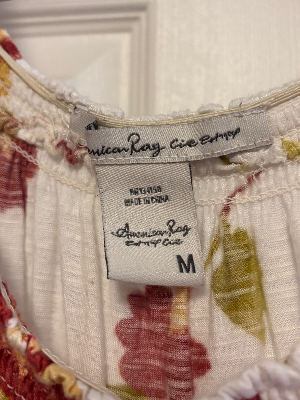 American Rag White Floral Scoop-Neck Blouse - Picture 3 of 3
